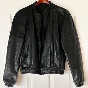 Genuine Leather Unisex Bomber Jacket *Size M